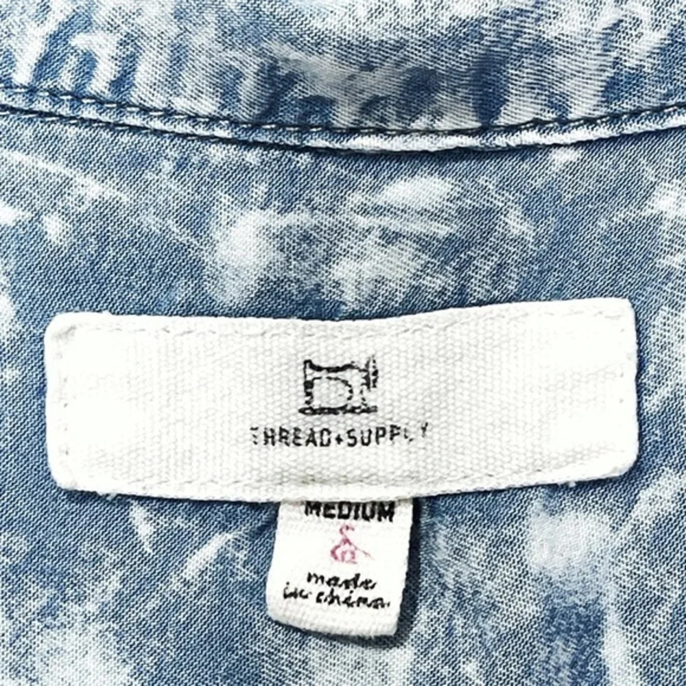 Thread & Supply Acid Wash Blouse Size Medium - Picture 3 of 5